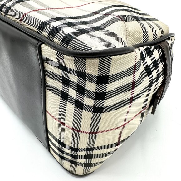 Burberry Brown Novacheck Boston Zip Tote - Picture 6 of 9